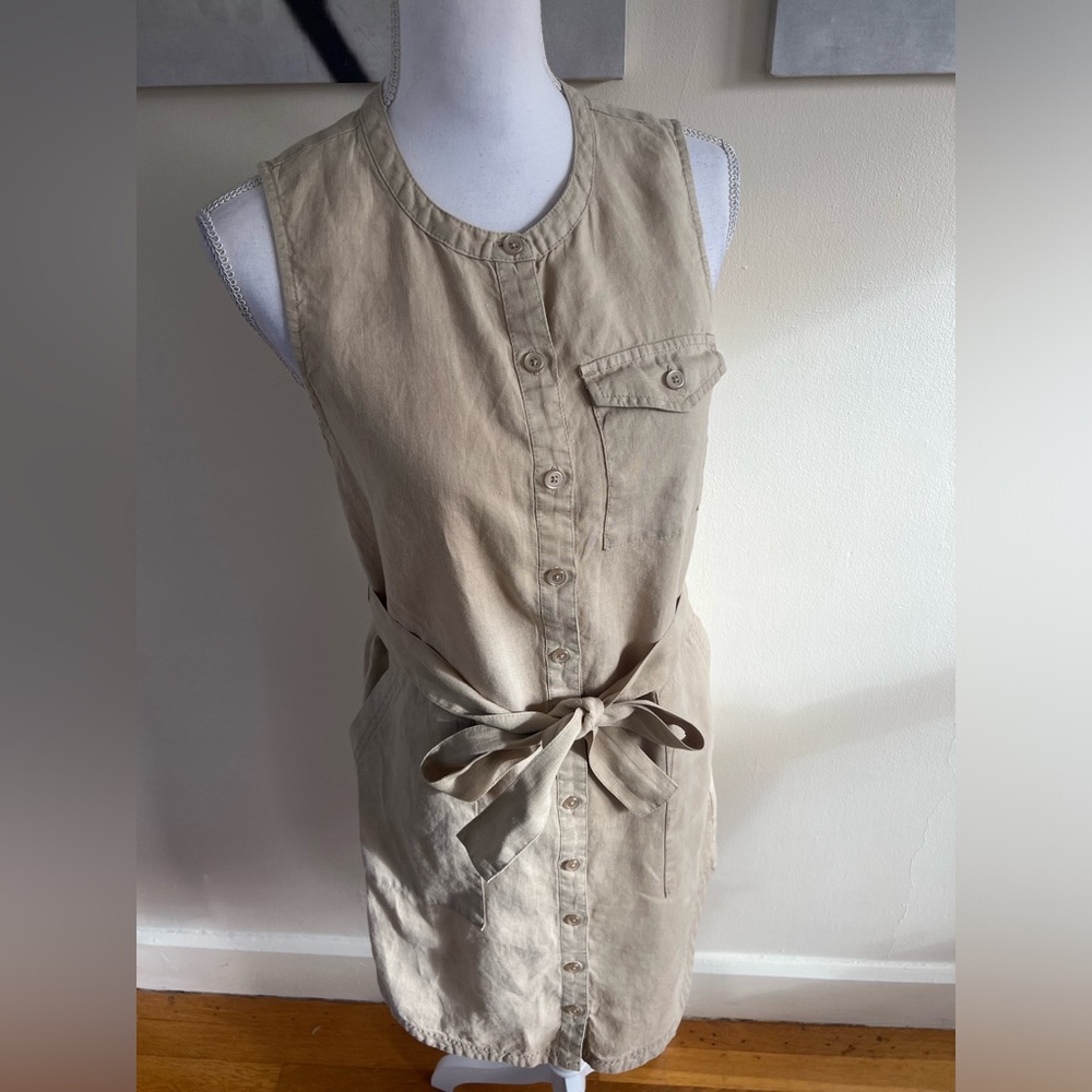 Michael Stars Button-Down Brady Dress in Natural Beige Size Small - Picture 11 of 13